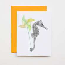 Load image into Gallery viewer, Gambol Azimuth Long Snout Seahorse Note Card