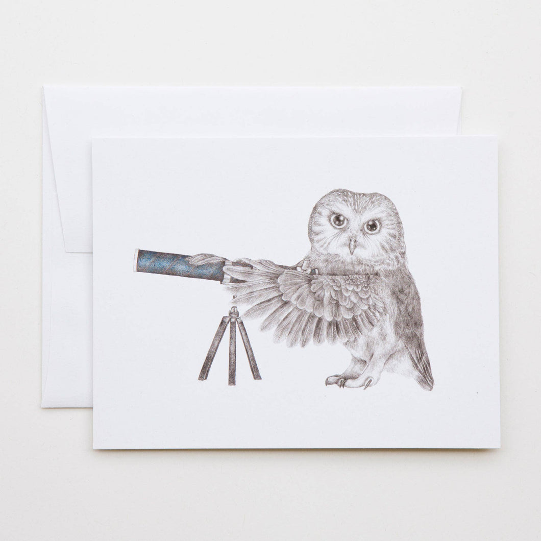 Pearl Papineau Saw Whet Owl Note Card