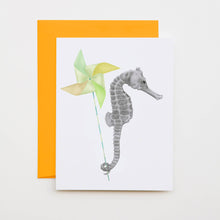 Load image into Gallery viewer, Gambol Azimuth Long Snout Seahorse Note Card
