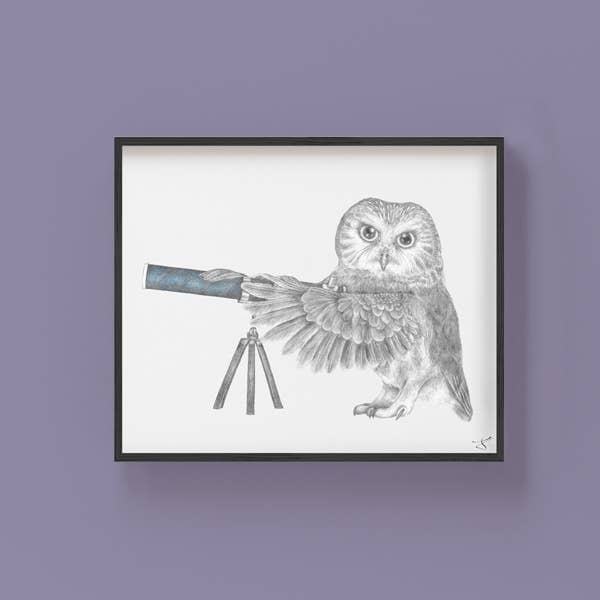 Pearl Papineau Saw Whet Owl Art Print