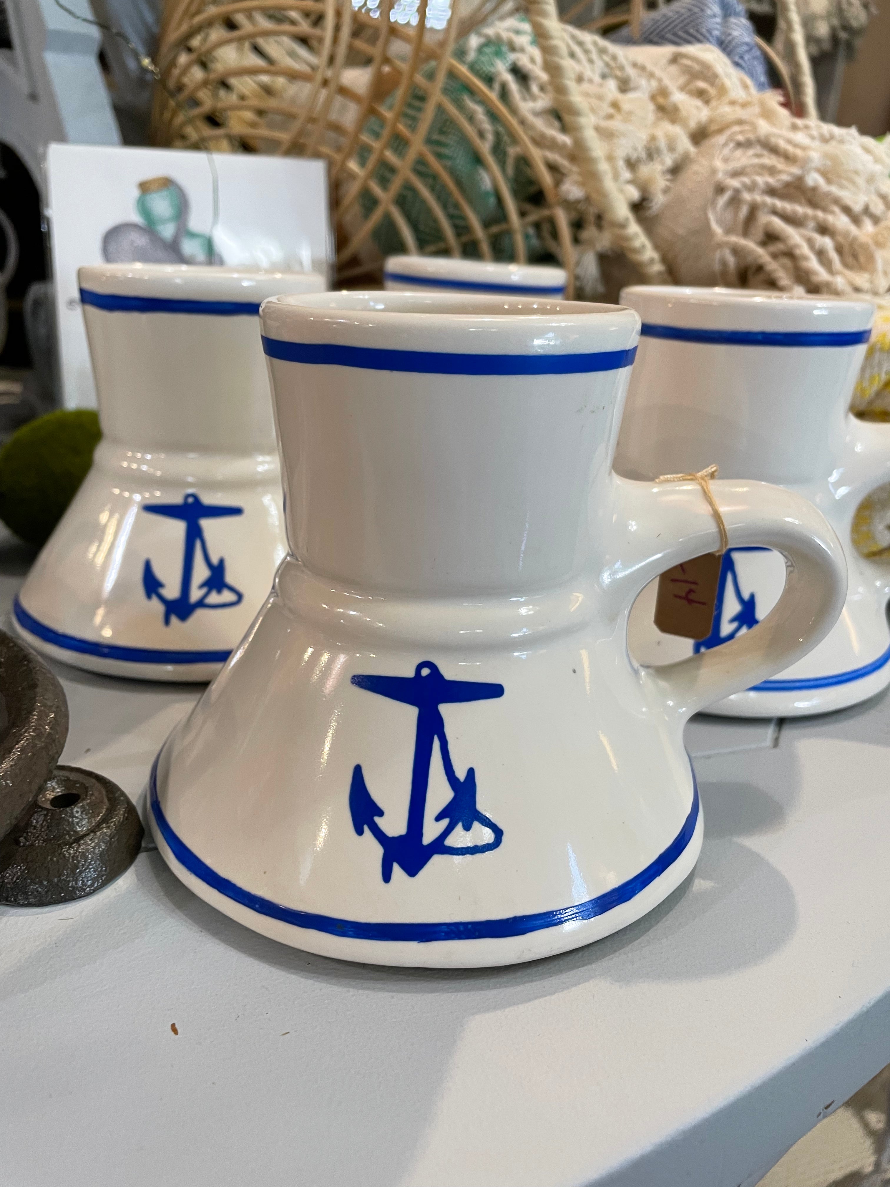 Group of 8 Nautical Anchor No Spill Coffee Mugs - Matthew Bullock  Auctioneers