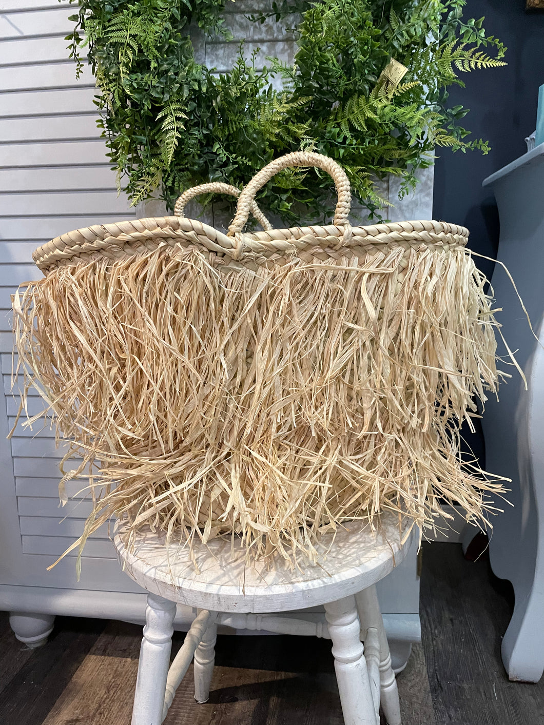 French Market Basket with fringe